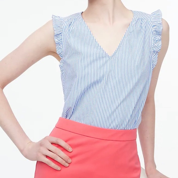 NWT J. Crew Factory | Sleeveless Ruffle Top - Picture 1 of 6